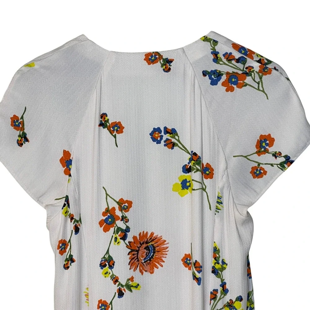 Free People Flutter‎ Sleeve Floral Print Maxi Dress White Size Small